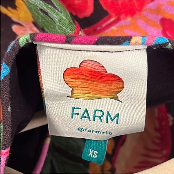 Farm Rio Black Spring Bananas Print Minidress - Picture 4 of 6